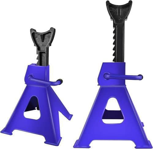 2T Portable Axle Stands & Car Jack Kit - Heavy Duty Steel, Stable & Easy to Use - 4000lbs Ideal for Lifting Cars & Light Vans - Includes Storage Case