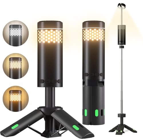 Portable Camping Lantern Multifunction Camping Light with Tripod 10000mAh Rechargeable Telescopic Camping Bright LED Lamp for Outdoor Camping Adventure Hiking Outages Emergency
