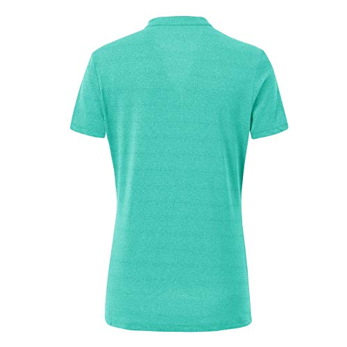 Basudam Women's Golf Polo Shirts V-Neck Short Sleeve Collarless Tennis Running T-Shirts Quick Dry Light Blue L #TOP2