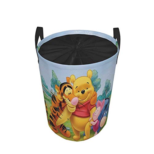 Aka Personality Winnie The Pooh Laundry Basket, Laundry Hampers Lightweight Durable Drawstring Waterproof Round Storage Basket,Bathroom/Home Decor/Baby Hamper/Boxes/Baby Clothing #TOP1