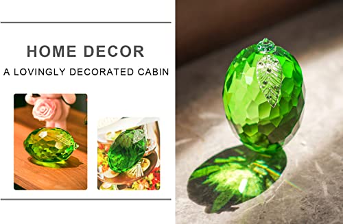 H&D Hyaline & Dora Crystal Glass Lemon Paperweight, Art Glass Sculpture Fruit Statues, Wedding Table Party Decor Gift, Green #TOP1