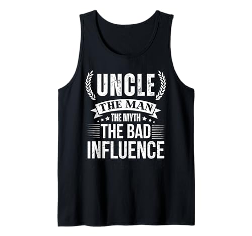 Tío El Hombre El Mito La Mala Influencia Divertido Mejor Amigo Camiseta sin Mangas