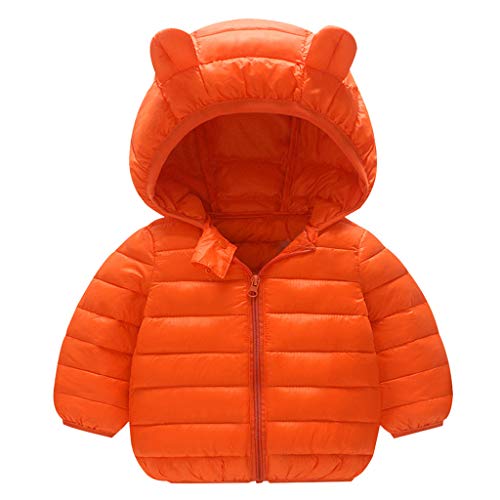 Toddler Baby Warm Jackets Boys Girls Kids Hoodie Fall Winter Coats Outerwear Clothes Windbreaker Zipper (Red, 3-4 Years)3