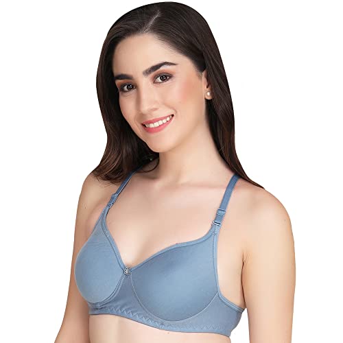 Women Non Padded Bra - Made of Pure Cotton Full Coverage Non Wired Soft Cup for T-Shirt Saree Dress and for Everyday