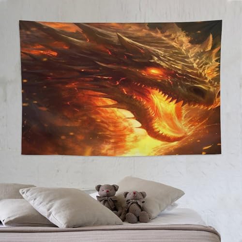 Tenture murale dragon 3D en tissu pour décoration de chambre et salon