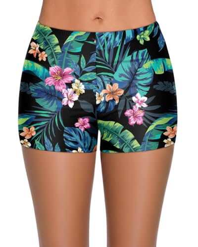 Image of Yonique Womens Swim Shorts Solid Tankini Bottoms Swimsuit Bottoms(Available in Plus)
