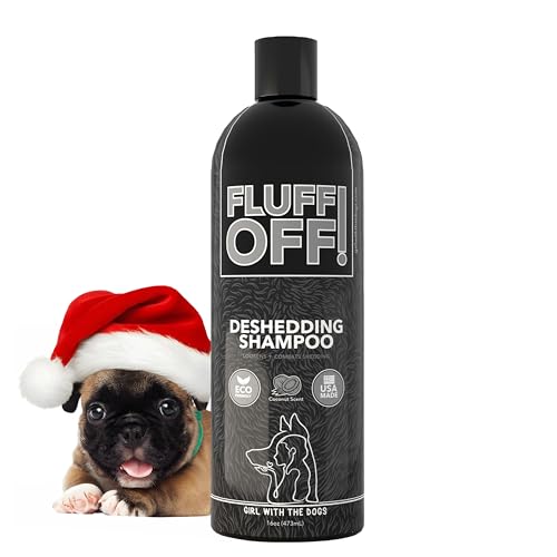 Fluff Off! by Girl With The Dogs, Natural Deshedding Dog & Cat Shampoo, 16 Oz, Made in USA, 8 Wks+