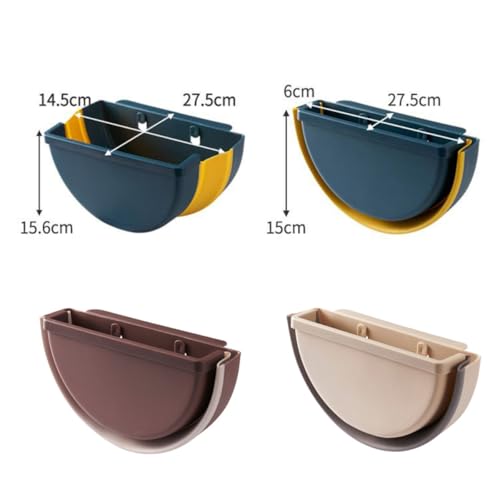 Contenedor plegable de basura montado en pared Beige miniatura 2
