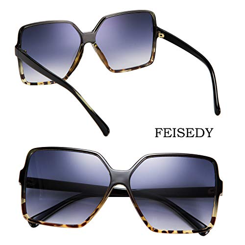 FEISEDY Oversized Butterfly Sunglasses Women Men Square Designer Style B25092