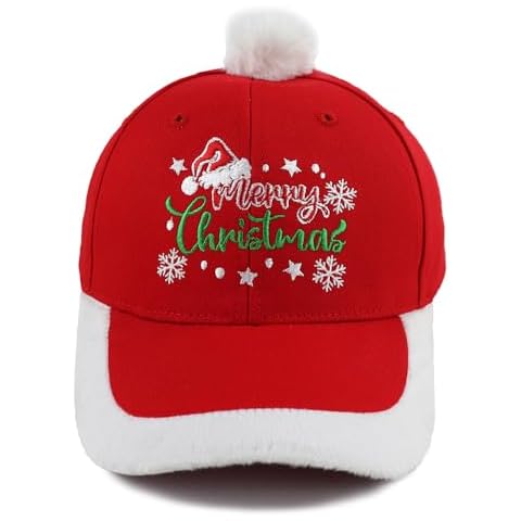 Funny Christmas Decorations Gifts for Men Women, Xmas Ornaments for New Year Party Presents, Red Gaming Santa Claus Hats, Cute Adjustable Embroidered Adults Christmas Baseball Caps Cover