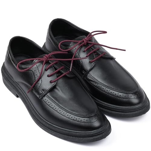 Image of Handshop 3 Pairs Dress Shoe Laces | 3 /32 inch Thin Round Waxed Shoelaces | Polished waxed sheen, tightly woven cotton, secure tie, for oxfords, derbies and chukka boots, 23 inch-63 inch sizes and 15 colors
