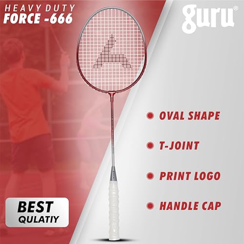 Image of GURU Force-666 Badminton Racket Pack of 1 for Men, Women Boys & Girls with Cover