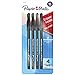 Paper Mate Erasermate Stick Medium Tip Ballpoint Pens, 4 Black Ink Pens (3164458PP)