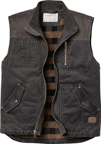Image of Legendary Whitetails Men's Tough as Buck Vest for Men, Work Flannel Lined Hunting Outerwear, Casual Western Insulated Zip Up