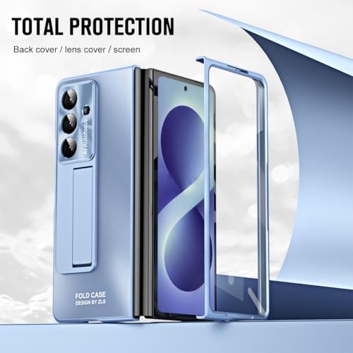 Coque de protection rigide pour Samsung Z Fold 8 en polycarbonate mat bleu