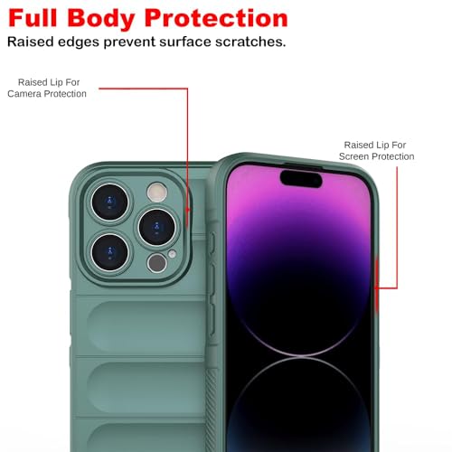 Image of Amazon Brand- Solimo Mobile Cover for Apple iPhone 15 Pro Max | Full Camera Protection | Liquid Silicon Case | Flexible Bumper Case for Apple iPhone 15 Pro Max (Green)