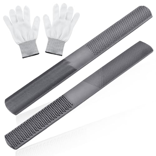 SPEEDWOX 4 Way Wood Rasp File Set Hand File and Round Rasp Half Round Flat & Needle Files Metal Files Set for Sharping Wood and Metal Tools Rasps for Woodworking