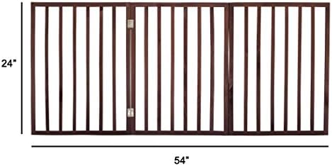 Pet Parade Folding Pet Gate, Brown, Extra Wide