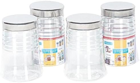 Steelo ST8904063050045 Polyester Canister Set - 900ml, Set of 4, Transparent