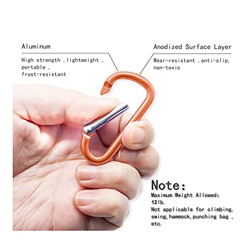 40 Pcs Carabiner Clip Keychain 1.83" Aluminum D-Ring Spring Loaded Gate Small Keychain Carabiners Clip Multipurpose For Outdoor Camping Mini Lock Hooks Snap Link Durable Carabineer #TOP4