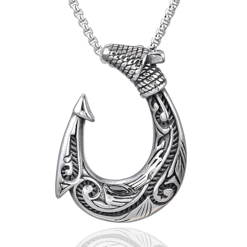 Collier hameçon viking pour homme, chaîne épaisse punk et hip-hop
