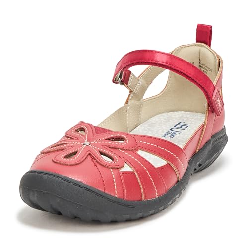 Zapatos planos Mary Jane JBU contra el cansancio: camina cómoda en color rojo 1