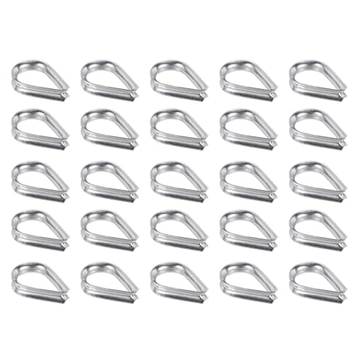 PATIKIL M3 316 Stainless Steel Thimble for 1/8 Dia Wire Rope Cable, 30 Pack 3mm Thimbles Rigging for Lifting Hanging Securing