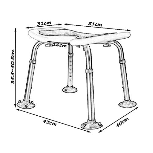 Tabouret de bain haut de gamme en alliage d'aluminium inoxydable - 3