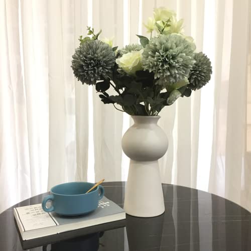 Weidilidu White Ceramic Vase Nordic Minimalist Style Decor For Countertop Center Dresser Kitchen Living Room Home Decor White Matte Abstract Vase(White 659) #TOP6