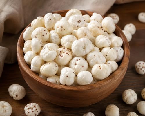Image of Mars Makhana Fox Nuts, Natural Flavour, Gluten Free, High Protein with Dietary Fibre, Vegan, Raw Lotus Seeds for Roasting, Cooking, Kheer and Curry Recipes, 250g