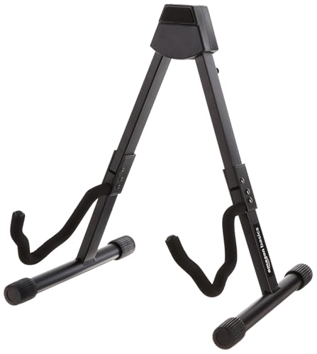 Amazon Basics - Soporte para guitarra plegable ajustable, completamente ensamblado, ideal para programas...