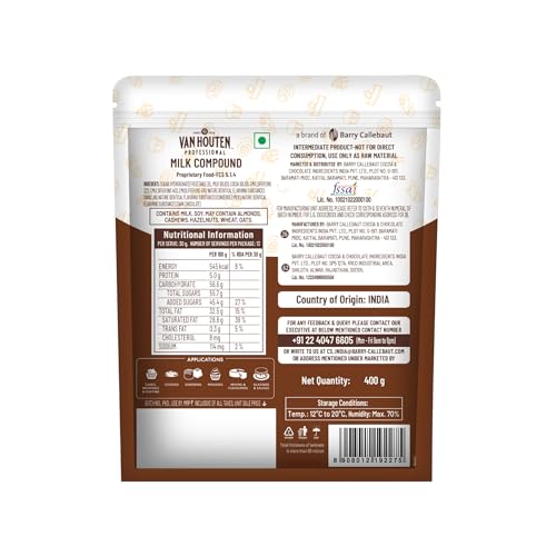 Image of Van Houten Professional (VHP) Milk Compound Buttons - 400 g | Ideal for Baking