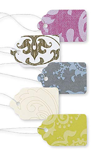SSWBasics Boutique Strung Colorful Damask Paper Price Tag Assortment - 1 1/16"W x 1 5/8"H - Pack of 500ics