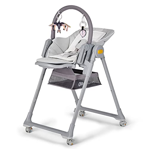 Kinderkraft LASTREE Foldable Baby High Chair for Babies and Toddlers with Reclining Function, Play...
