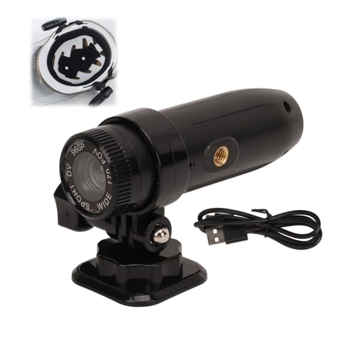 Zunate Telecamera per Casco Moto Video HD 960P, Registrazione in, Installazione Semplice, 5 Ore di Registrazione, Impermeabile, Leggera, Obiettivo Grandangolare, Memoria da 128 GB,