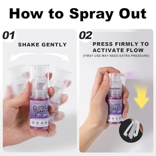 HUEBEATY® Purple Edible Glitter Spray for Drinks & Cakes – 10g Food Grade Drink Shimmer Spray, Edible Luster Dust for Cocktails, Champagne, Cupcakes, Cookies & Desserts Decorating - Thumbnail 4