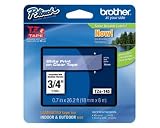 Brother Part# TZe-145 Label Tape (OEM) 3/4' White on Clear