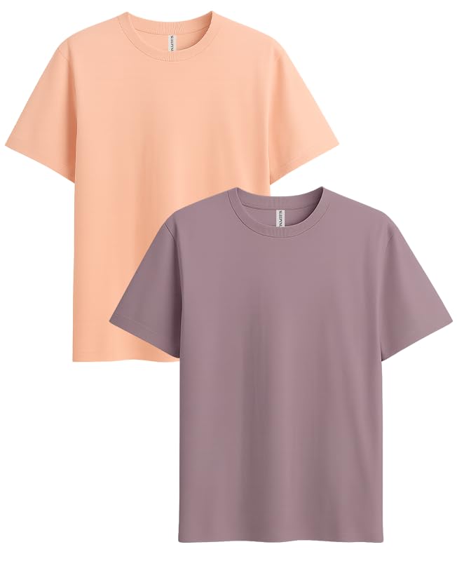 Image of Sleepynuts Women's S to 3XL Premium Half Sleeve Round Neck Plain Combed Cotton Tshirt Pack of 3 Loose Fit T-Shirts Combo