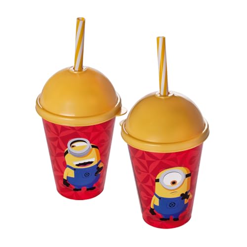 Copo Shake 280 ml com Canudo Meu Malvado Minions Sortido 1 Peça Plasútil