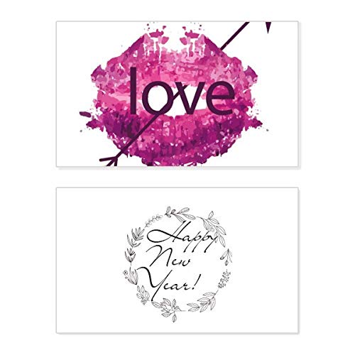Tarjeta de felicitación de San Valentín con labios rosas y flecha para regalar a tu pareja