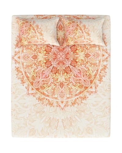 Image of Portico New York Super King Size Flat Bedsheet with 2 Pillow Covers Facets (Multicolor 2)