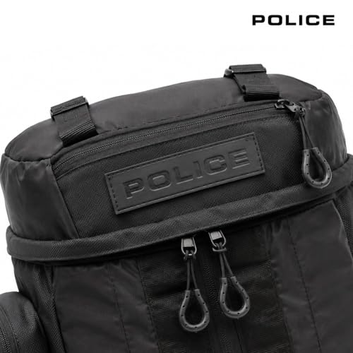 Image of POLICE Premium 30L Duffle Backpack for Men & Women | Spacious Travel Backpack with Multi Utility Compartments | Large Capacity Weekender & Adventure Travel Bag I Black