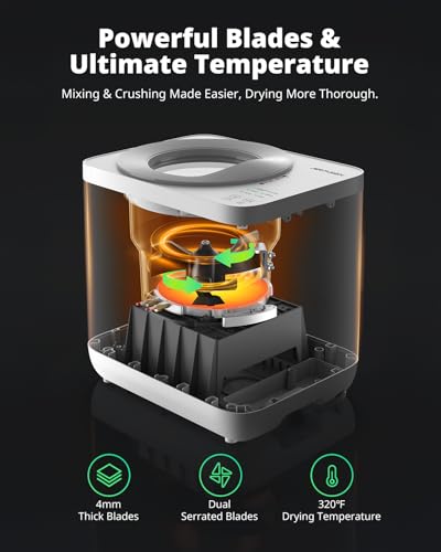 AIRMSEN 4L Electric Composter for Kitchen, 3H Rapid Composting, 320℉ Drying, Built-in Serrated Blade and 2 Odorless Filter, White - Thumbnail 6