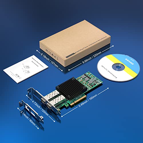 10Gb Pci-E Network Card Nic With Broadcom Bcm57810S Chipset, Dual Sfp+ Fiber Port, Pci Express X8, Support Windows Server/Linux/Vmware #TOP6