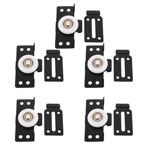 Abaodam Roulettes pour Porte Coulissante de Placard Lot de 5 en Acier Laminé à Froid Roulements Silencieux pour Portes D’Armoire et Quincaillerie de Meuble