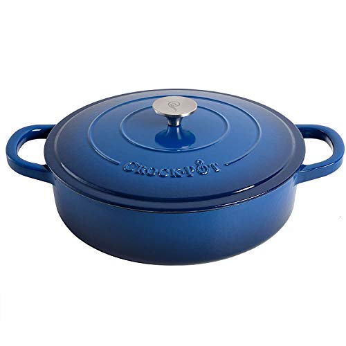 Crock-Pot Crock Pot Artisan Enameled Cast Iron Braiser W/Lid, 5 Quart, Sapphire Blue