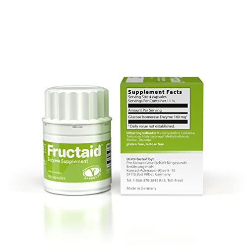 Fructaid Enzyme Supplement – 45 Capsules, So That You Can Enjoy Fruits, Fruit Juices, Soft Drinks, And Sweets Again, Dietary Supplement, Gluten-Free, Lactose-Free #TOP3
