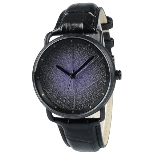 Montre classique homme bracelet cuir cadran aiguilles lumineuses