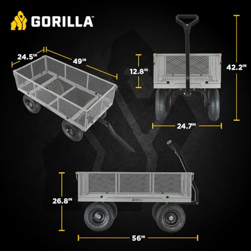 Steel Garden Cart with Removable Sides