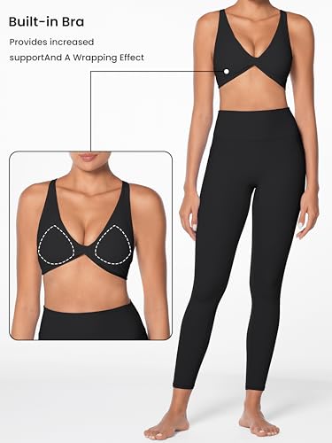 Sunzel Women's V-Neck Twist Sports Bra Low Impact with Removable Pads Cross Backless Straps Going Out Casual Padded Bralette4